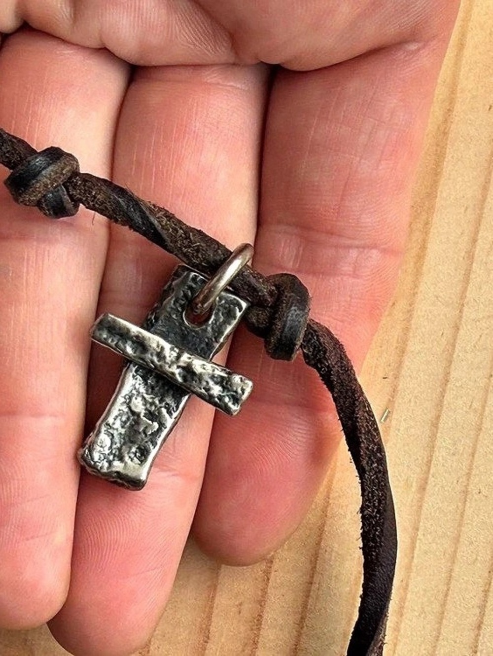 James Avery Rugged Cross Leather Corded Pendant Necklace